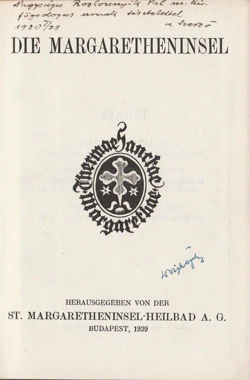 Die Margaretheninsel - Oskola Antikvárium
