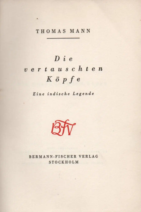 Die vertauschten Köpfe - Oskola Antikvárium