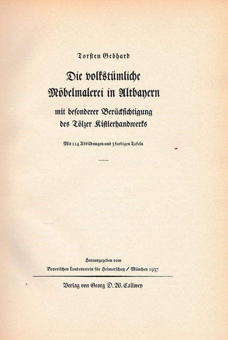 Die volkstümliche Möbelmalerei in Altbayern - Oskola Antikvárium
