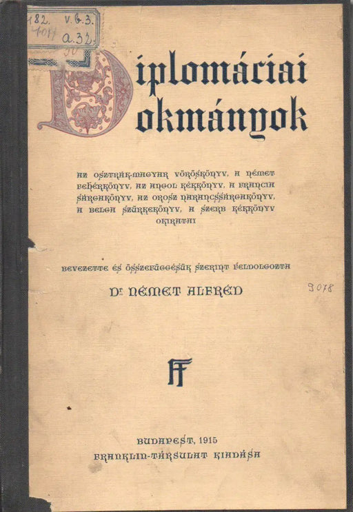 Diplomáciai okmányok - Oskola Antikvárium