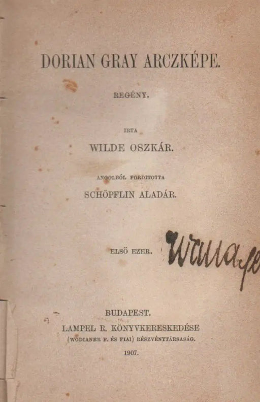 Dorian Gray arczképe - Oskola Antikvárium