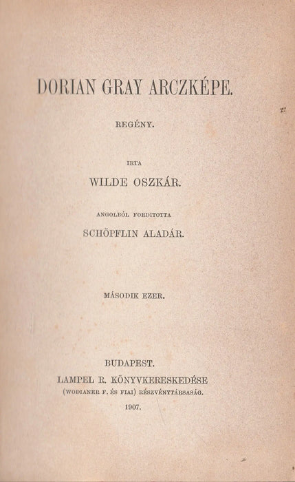 Dorian Gray arczképe - Oskola Antikvárium