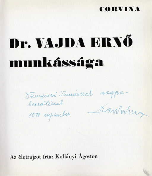 Dr. Vajda Ernő munkássága - Oskola Antikvárium