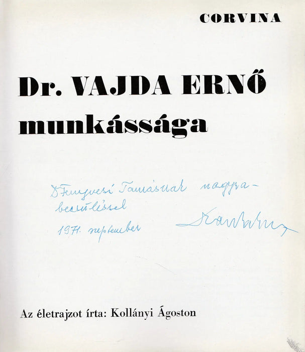 Dr. Vajda Ernő munkássága - Oskola Antikvárium