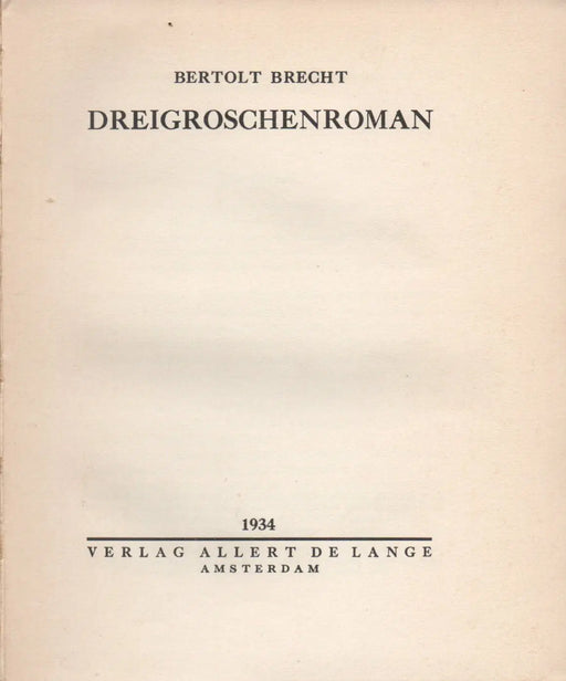 Dreigroschenroman - Oskola Antikvárium