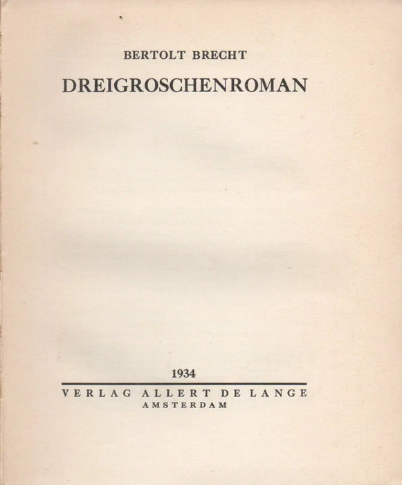 Dreigroschenroman - Oskola Antikvárium