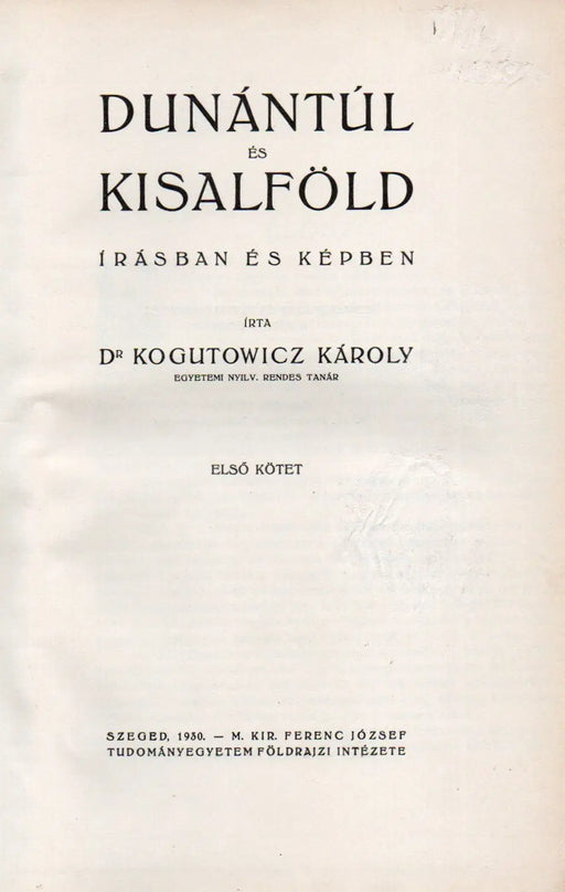 Dunántúl és Kisalföld I. - Oskola Antikvárium