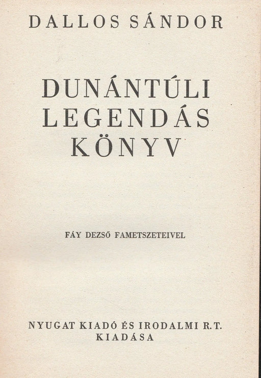 Dunántúli legendás könyv - Oskola Antikvárium