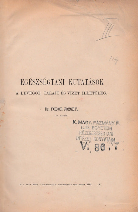 Egészségtani kutatások - Oskola Antikvárium