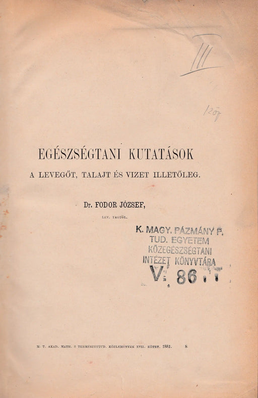 Egészségtani kutatások - Oskola Antikvárium