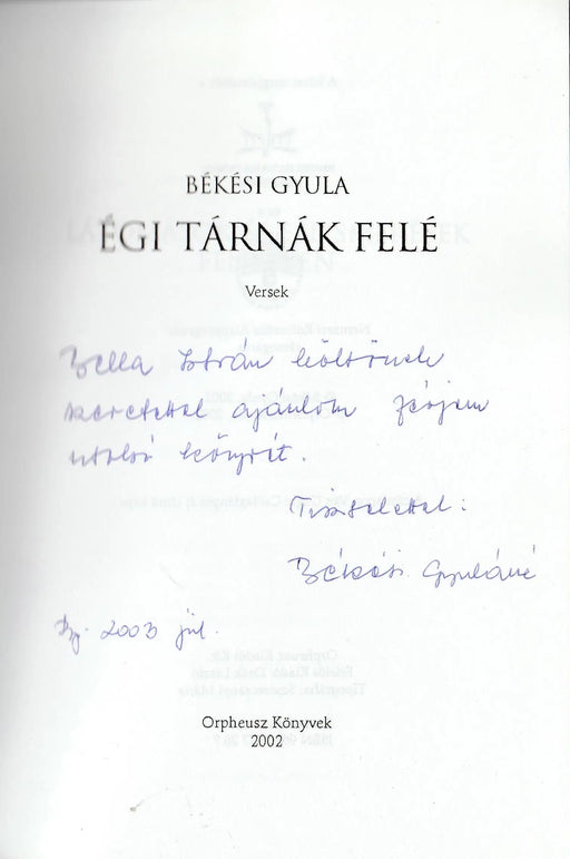 Égi tárnák felé - Oskola Antikvárium