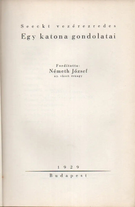 Egy katona gondolatai - Oskola Antikvárium
