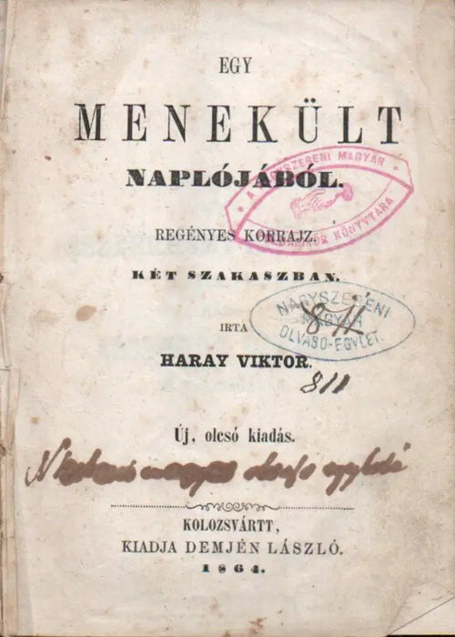 Egy menekült naplójából - Hiányos! - Oskola Antikvárium