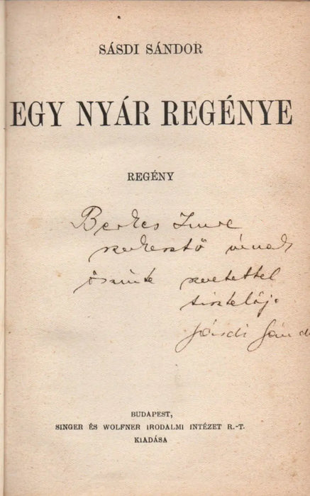 Egy nyár regénye - Oskola Antikvárium