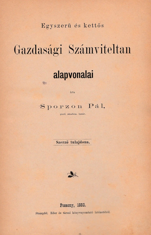 Egyszerű és kettős gazdasági számviteltan alapvonalai - Oskola Antikvárium