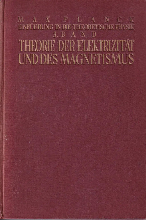 Einführung in die Theorie der Elektrizität und des Magnetismus - Oskola Antikvárium