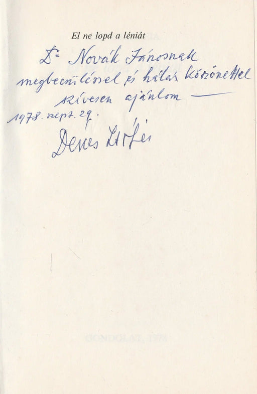 El ne lopd a léniát - Oskola Antikvárium