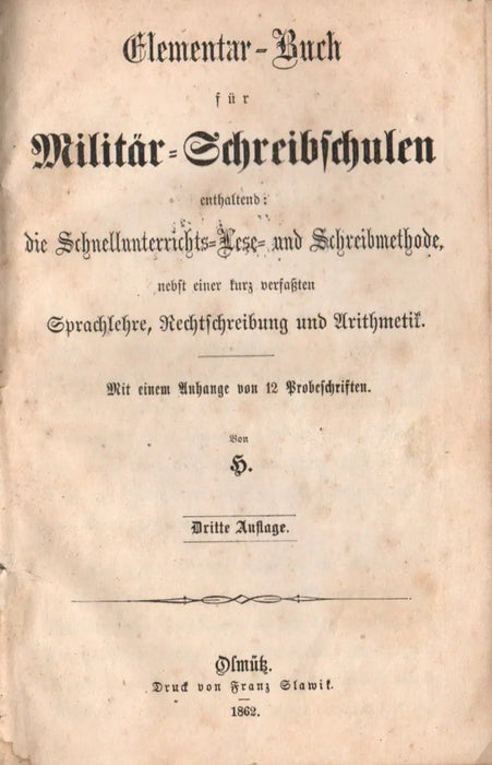 Elementar - Buch für Militär - Schreibschulen - Oskola Antikvárium
