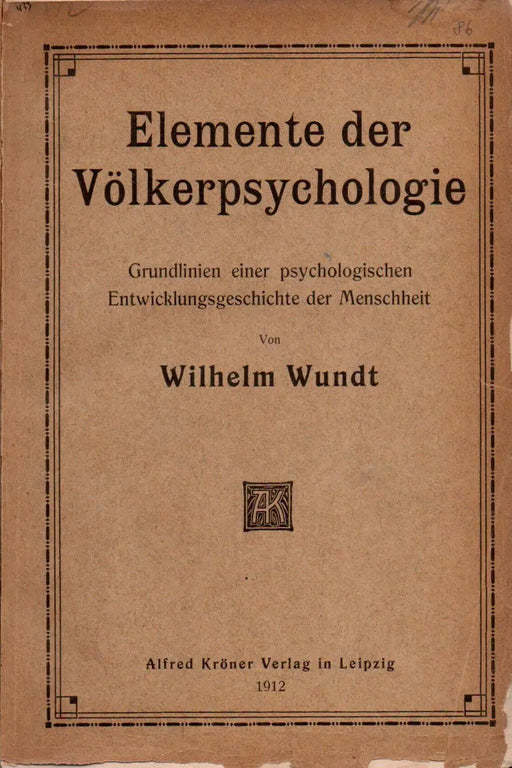 Elemente der Völkerpsychologie - Oskola Antikvárium