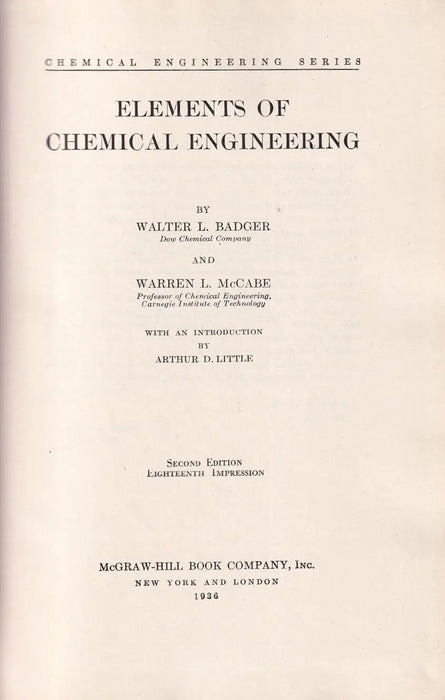 Elements of Chemical Engineering - Oskola Antikvárium