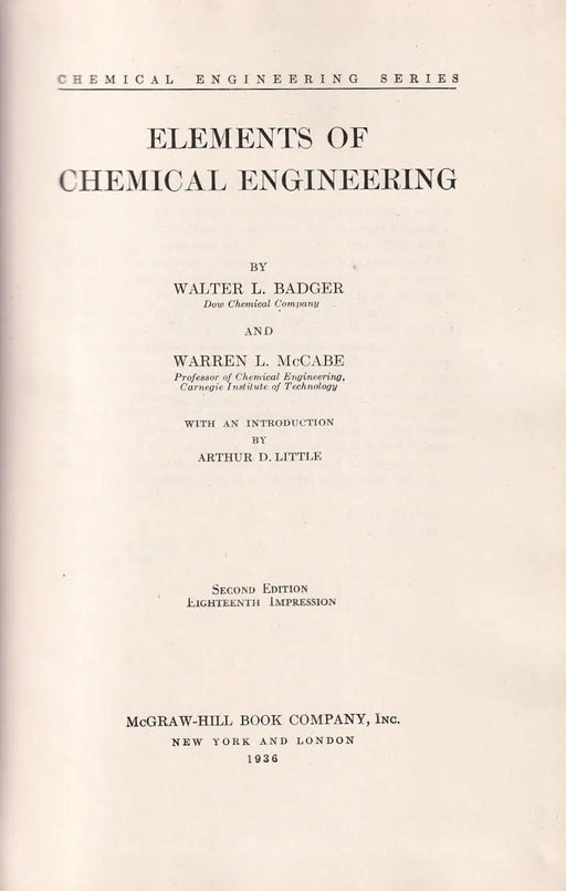 Elements of Chemical Engineering - Oskola Antikvárium