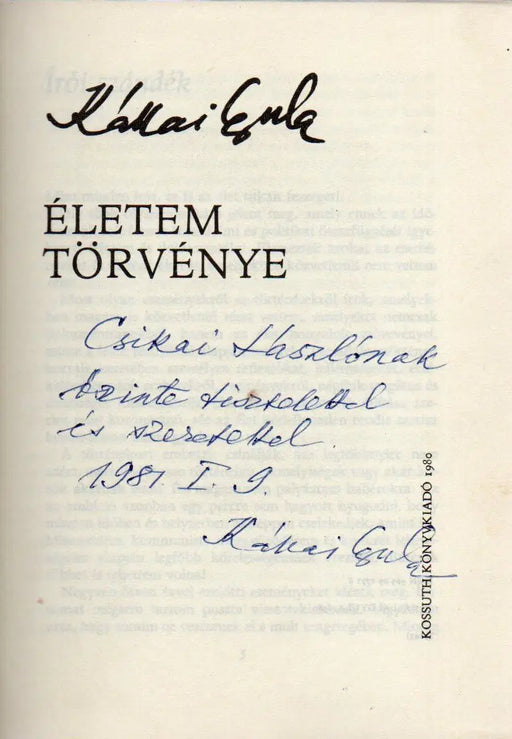 Életem törvénye - Oskola Antikvárium