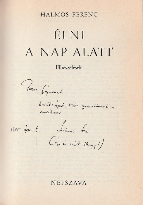 Élni a nap alatt - Oskola Antikvárium