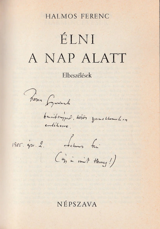 Élni a nap alatt - Oskola Antikvárium
