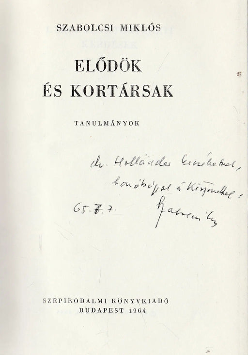 Elődök és kortársak - Oskola Antikvárium