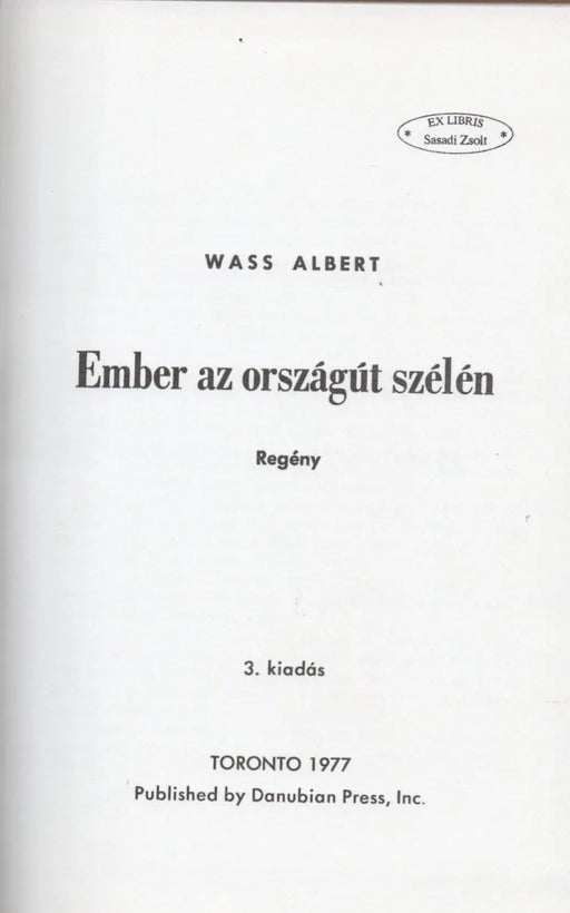 Ember az országút szélén - Oskola Antikvárium