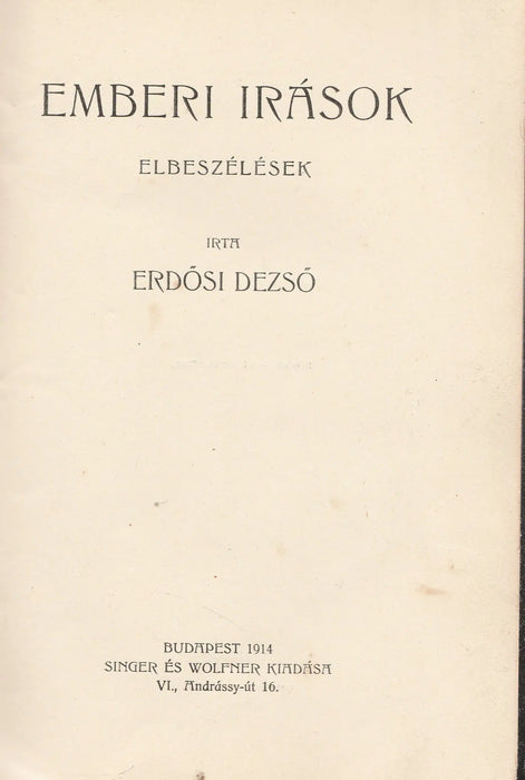Emberi írások - Oskola Antikvárium