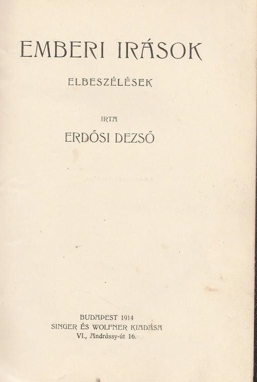 Emberi írások - Oskola Antikvárium