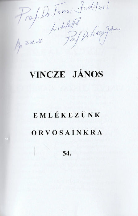 Emlékezünk orvosainkra 54. - Oskola Antikvárium