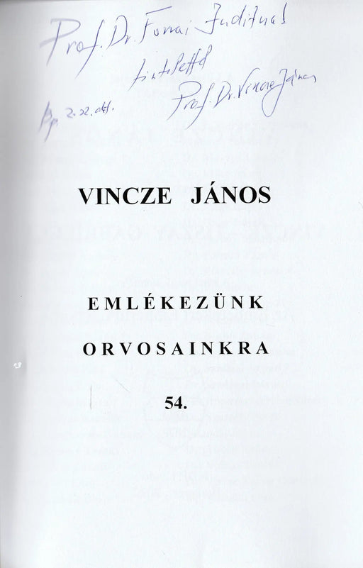 Emlékezünk orvosainkra 54. - Oskola Antikvárium