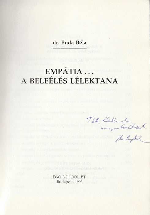 Empátia... a beleélés lélektana - Oskola Antikvárium