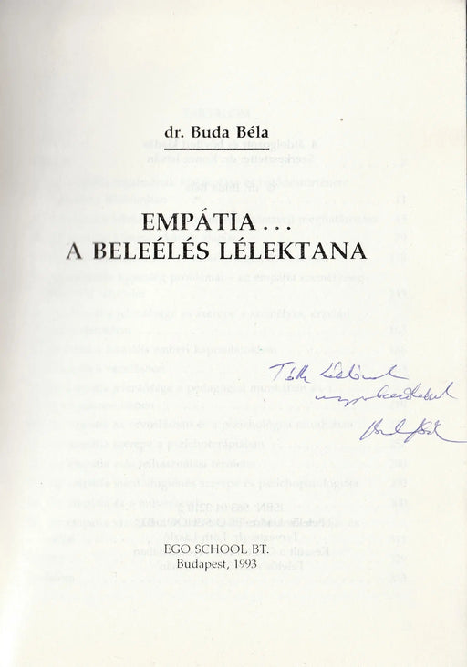 Empátia... a beleélés lélektana - Oskola Antikvárium