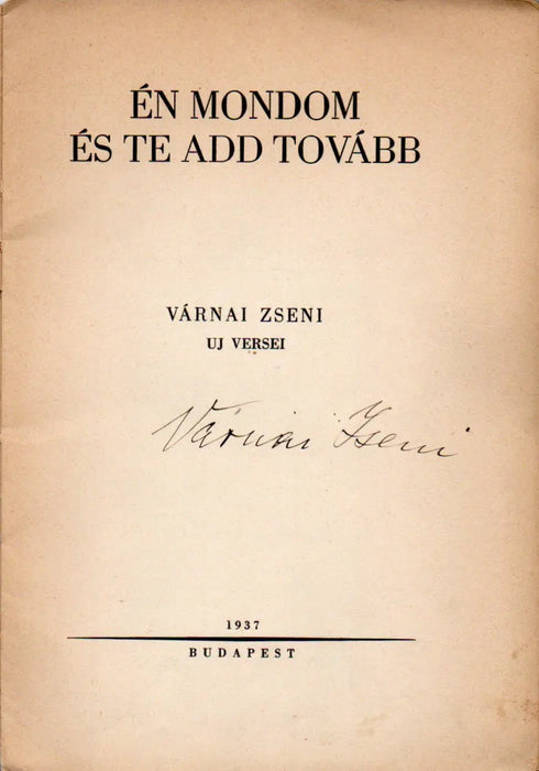 Én mondom és te add tovább - Oskola Antikvárium