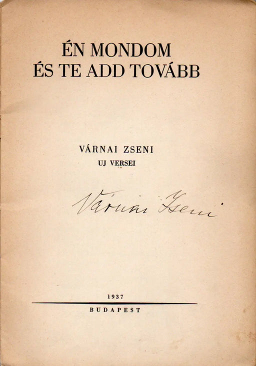 Én mondom és te add tovább - Oskola Antikvárium