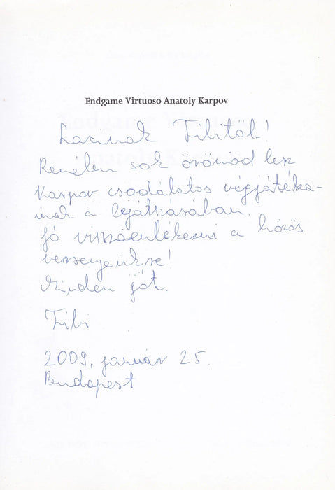 Endgame Virtuoso Anatoly Karpov - Oskola Antikvárium