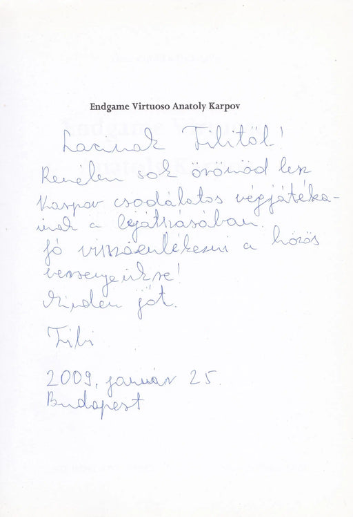 Endgame Virtuoso Anatoly Karpov - Oskola Antikvárium