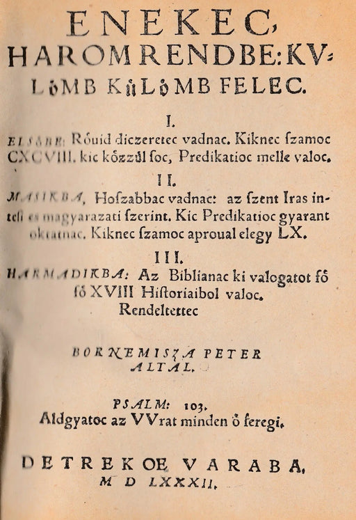 Enekec, harom rendbe - Oskola Antikvárium