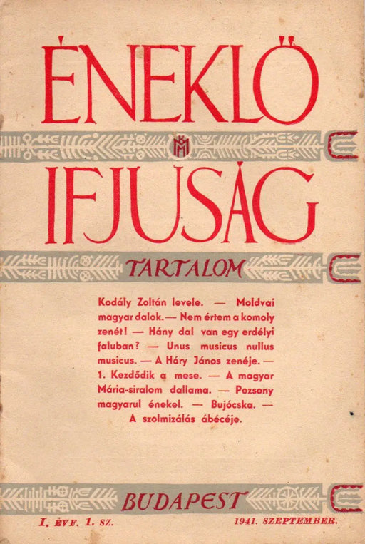 Éneklő Ifjúság 6 száma 1941 - 1942 - Oskola Antikvárium