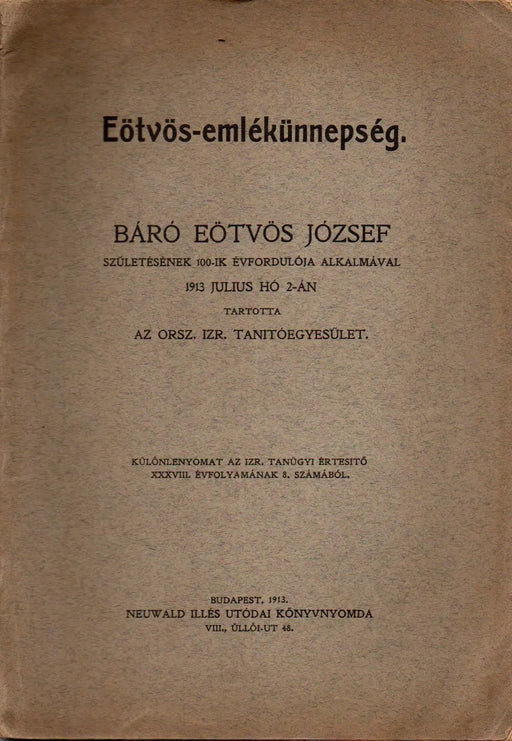 Eötvös - emlékünnepség - Oskola Antikvárium