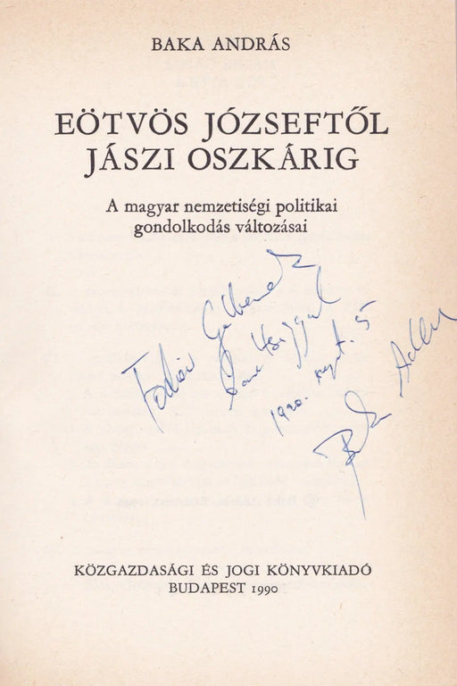 Eötvös Józseftől Jászi Oszkárig - Oskola Antikvárium