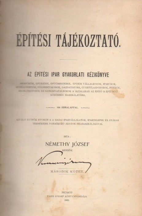 Építési tájékoztató - Az építési ipar gyakorlati kézikönyve - Oskola Antikvárium
