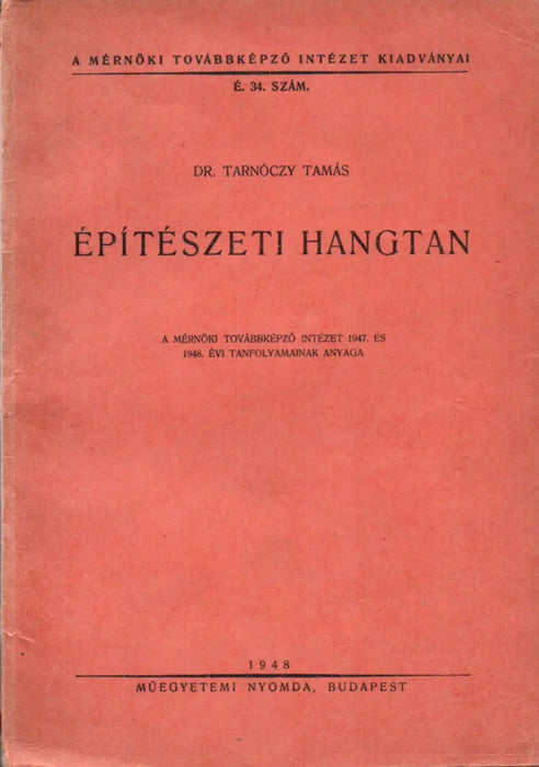 Építészeti hangtan - Oskola Antikvárium