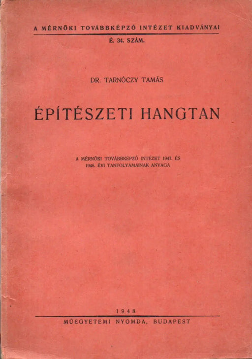 Építészeti hangtan - Oskola Antikvárium