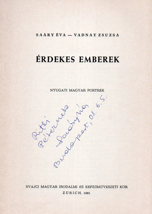 Érdekes emberek - Oskola Antikvárium