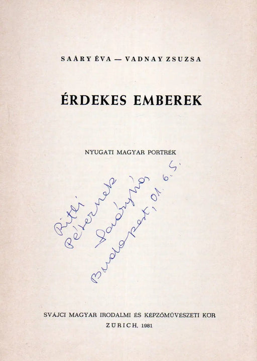Érdekes emberek - Oskola Antikvárium