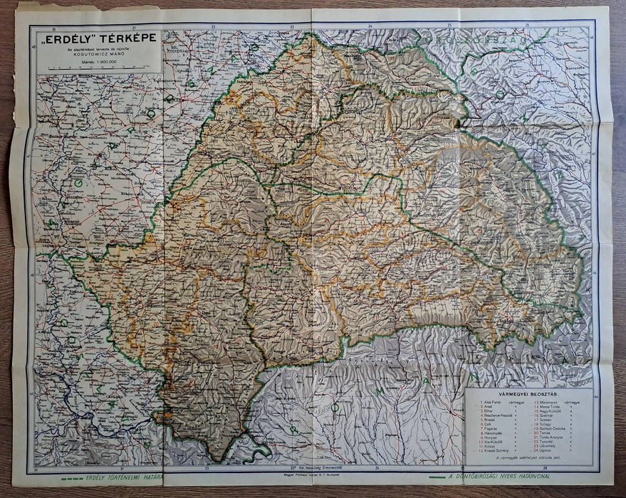 "Erdély" térképe - Oskola Antikvárium